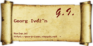 Georg Iván névjegykártya